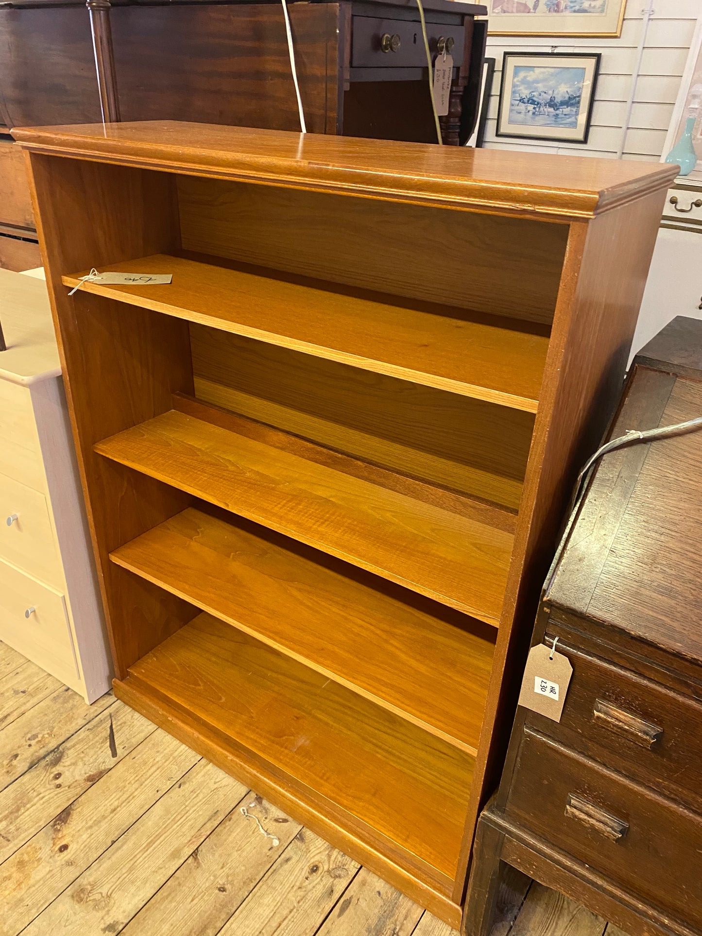 Honey veneer bookcase