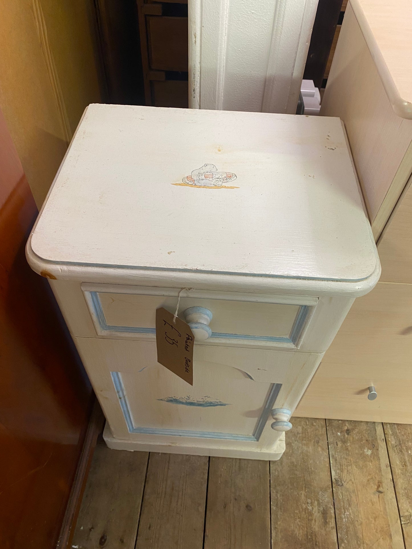 Painted bedside