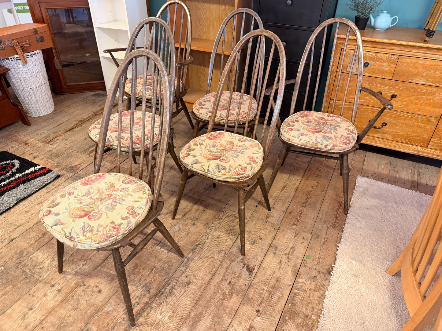 Set of Six Ercol Quaker Chairs