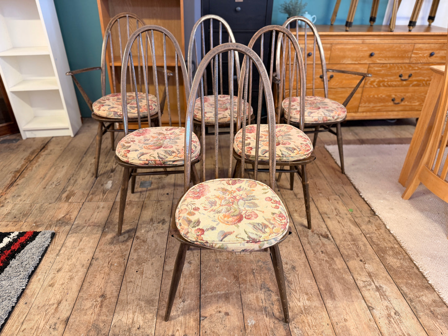 Set of Six Ercol Quaker Chairs