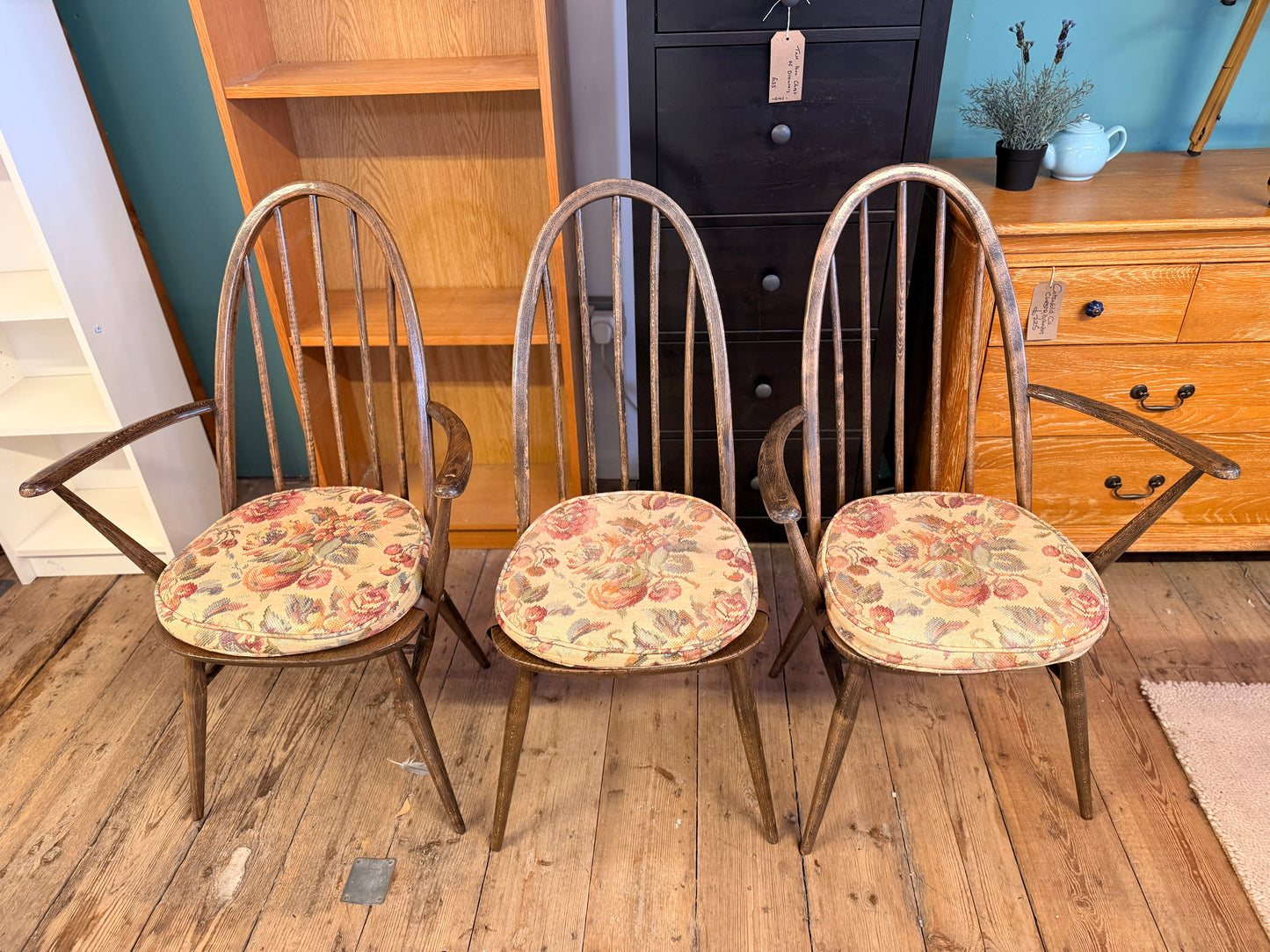 Set of Six Ercol Quaker Chairs