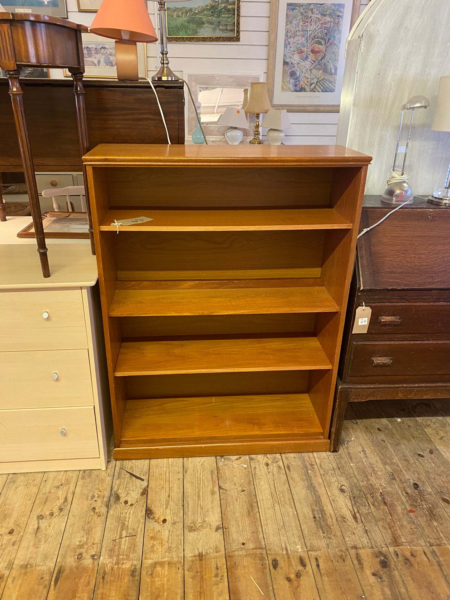 Honey veneer bookcase